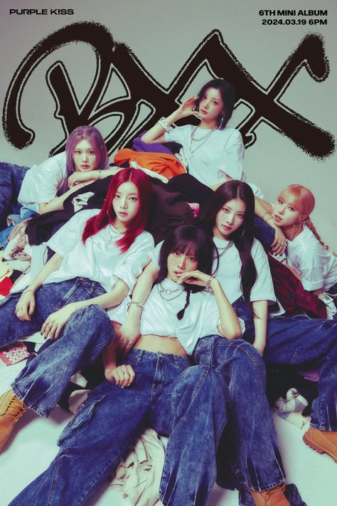 6th Mini Album [BXX] Kiss Group, Kiss Outfits, Kiss Members, Theater Performance, Purple Kiss, Drama Queens, Purple Fashion, Mini Album, K Idols