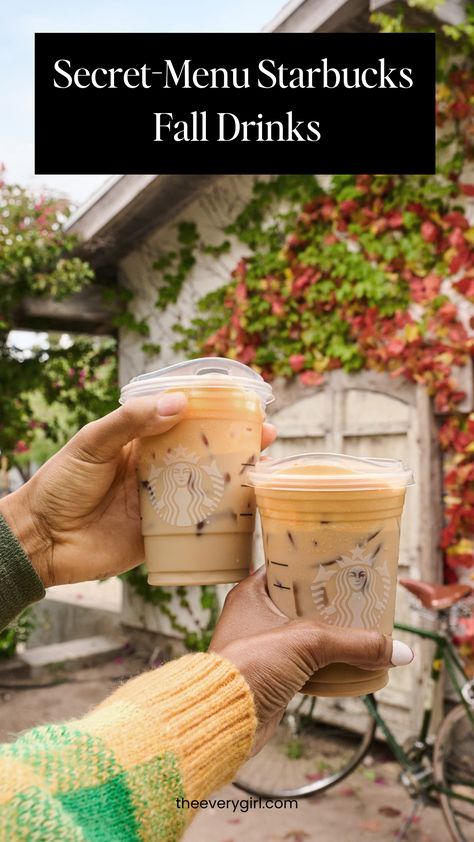 Try these fall drinks from Starbucks secret menu. Off Menu Starbucks Drinks, Coffee To Try At Starbucks, Yummy Fall Starbucks Drinks, Good Fall Starbucks Drinks, Best Starbucks Fall Drinks, Best Fall Drinks At Starbucks, Fall Coffee Starbucks, Hot Fall Starbucks Drinks, Starbucks Fall Menu 2024