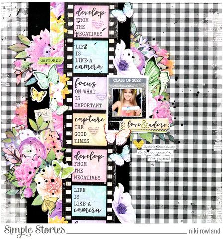 Two Picture Scrapbook Layout, Simple Stories Life In Bloom Layouts, Simple Stories Vintage Life In Bloom, Simple Stories Layouts, Picture Scrapbook, Simple Stories Scrapbooking, Bridal Shower Scrapbook, Scrapbooking Retreats, Bloom Book