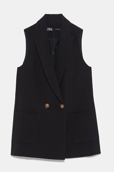 Sleeveless Blazer Outfit Work, Black Sleeveless Blazer Outfit, Dress Patterns For Beginners, Sleeveless Blazer Outfit, Crochet Dress Patterns, Female Vest, Jacket Outfit Women, Vest With Pockets, Sleeveless Blazer