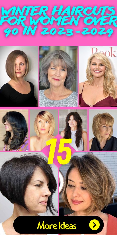 Embrace a new look with winter haircuts over 40 in 2023-2024. From sassy bobs to elegant pixie cuts, there's a style for every middle-aged woman looking to refresh her appearance. Explore medium-length layered options that add volume to fine hair, or go for a chic long blonde hair style that's popular this season. It's never too late to rock a new hairstyle and feel fabulous! Winter Haircut, Cool Haircuts For Women, Winter Haircuts, Haircuts For Women Over 40, Layered Pixie Cut, Winter Hairstyle, Over 40 Hairstyles, Perfect Blonde Hair, Layered Haircuts With Bangs