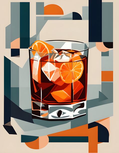 Art-Deco Negroni Digital print Negroni Art, Digital Art Ideas Inspiration, Negroni Poster, Digital Poster Design, Art Deco Design Graphics, Whiteboard Art, Graphic Design Creative, Drink Poster, Art Deco Paintings