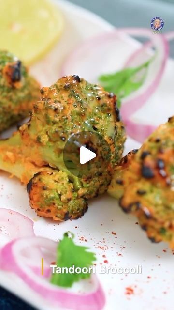 Rajshri Food on Instagram: "Tandoori Broccoli is one recipe that’s healthy and oh-so-delicious! 😍 Try it out today.   Tandoori Broccoli Ingredients:  200 gms Broccoli Florets (chopped) Water Ice Cubes  How To Make The Marination 1/2 cup Hung Curd 1 tsp Kashmiri Red Chilli Powder 1 tsp Garam Masala Powder 1/2 tsp Black Salt 1/2 tsp Chaat Masala 1/2 tsp Salt 1 tsp Ginger Garlic Paste 1 tsp Lemon Juice 2 -3 tbsp Gram Flour (roasted) 1 tbsp Mustard Oil  Garnishing The Tandoori Broccoli  Chaat Masala  #TandooriBroccoli #VegAppetiser #AnybodyCanCookWithRajshriFood #RajshriFood" Tandoori Broccoli Recipe, Tandoori Broccoli, Tandoori Recipes, Garam Masala Powder, Ginger Garlic Paste, Red Chilli Powder, Vegetarian Snacks Recipes, Black Salt, Water Ice