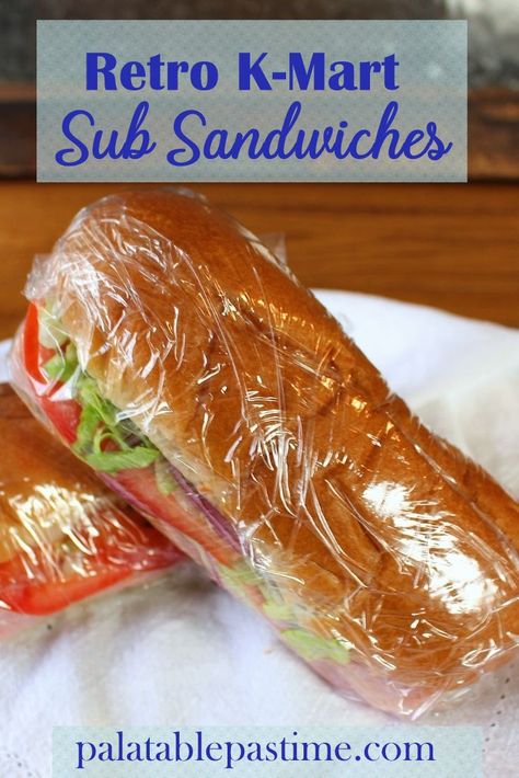 K-Mart Sub Sandwiches – Palatable Pastime Palatable Pastime Kmart Submarine Sandwich, Kmart Subs Easy Recipes, K Mart Subs, Kmart Sub Sandwich Recipe, Sides For Subs, Kmart Subs, Submarine Sandwich Recipes, Sub Sandwich Ideas, Sandwiches On The Go