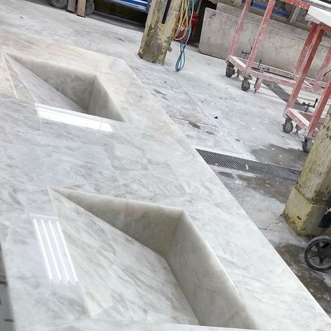 Stone-Tech Fabrication, Inc. on Instagram: "Semi precious white crystal vanity top. Mitered with 5 axis water jet to create the perfect integrated sink. For the one and only @ariellahorowitzdesigngroup #semipreciousstones #waterjetcut #miteredsink #quartzite #quartzitecountertops #quartzitewall #marblekitchen #marblecountertops #marblekitchencountertops #marbledesign #customcountertops #kitchen #kitchendesign #kitcheninspiration #kitchencountertops #countertops #exoticstone #uniquedesigns #luxur Quartzite Sink, Quartzite Bathroom, White Quartzite Countertops, Master Suite Remodel, Crystal Vanity, White Quartzite, Marble Countertops Kitchen, Integrated Sink, Custom Countertops