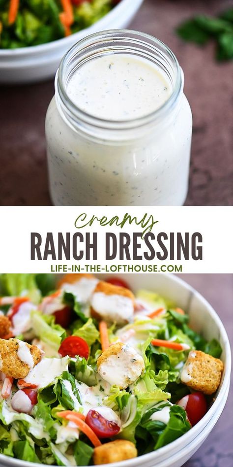 Creamy Ranch Dressing Homemade Ranch Salad Dressing, Buttermilk Ranch Dressing, Green Salads, Creamy Ranch Dressing, Ranch Salad, Buttermilk Ranch, Ranch Dressing Recipe, Ranch Salad Dressing, Homemade Ranch Dressing