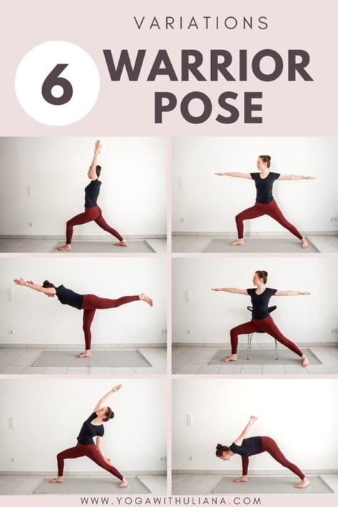 Warrior One Pose Yoga, Warrior Series Yoga, Warrior 2 Variations, Humble Warrior Pose, Peaceful Warrior Pose, Warrior 3 Pose Yoga, Yoga Variations, Pose Tattoo, Warrior Pose Yoga