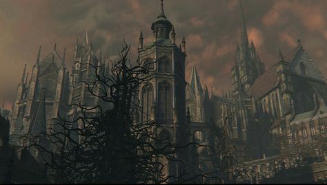 Bloodborne Yharnam City, Bloodborne Background Art, Yharnam City Art, Berserk Laptop Wallpaper, Bloodborne Background, Soulsborne Aesthetic, Bloodborne Architecture, Bloodborne Screenshots, Yharnam Bloodborne