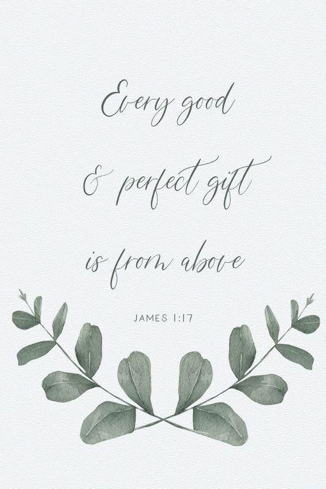 Spiritual Marriage, Bible Verse Nursery, Every Good And Perfect Gift, James 1 17, Nursery Decor Wall, Nursery Decor Wall Art, Bible Quotes Images, Religious Wall Art, Powerful Bible Verses