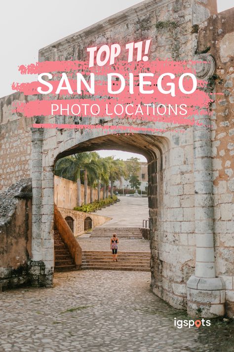 In this post, you'll find the 11 most popular Instagram spots for your next trip to San Diego, California (USA). Including picture and location links. San Diego Picture Spots, San Diego Instagram Spots, San Diego Photo Ideas, San Diego Photoshoot Locations, San Diego Photography Locations, San Diego Picture Ideas, San Diego Instagram Pictures, California Instagram Pictures, Downtown San Diego Aesthetic