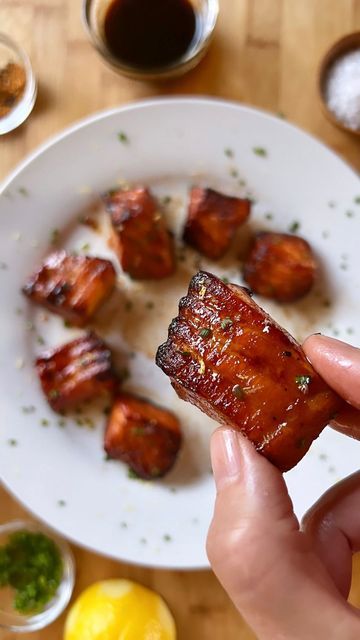 Jules on Instagram: "Air-Fryer SALMON CANDY🐟🍬!?.. Tender Sweet Savory Salmon Nuggets in 10 minutes !.. 1st batch & they turned out Awesome ! a little caramelized on the outside & super tender flaky inside. AND it’s the 1st time making any kind of fish in the air-fryer. I usually do ‘Smoked’ Salmon Candy, so I missed the smoky flavor a little, but these were SO Good & So Easy ! Can’t wait to make More… I might try that Vodka Brown Sugar Brine✨ . I was so excited to try it, I just threw this tog Candied Salmon Air Fryer, Smoked Salmon Air Fryer, Smoked Salmon In Air Fryer, Salmon Nuggets Recipe Air Fryer, Candied Salmon Oven, Brown Sugar Salmon Air Fryer, Salmon Nuggets Air Fryer, Candied Salmon Recipe, Candied Salmon