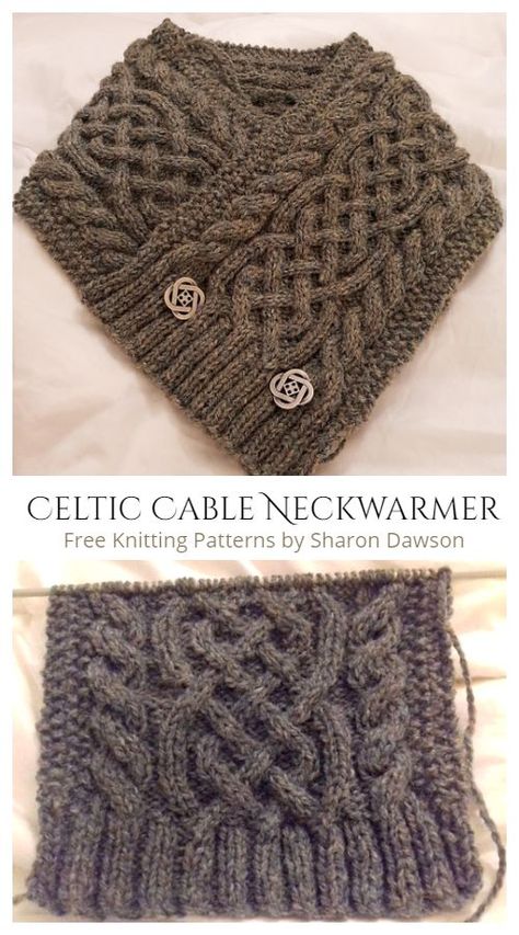 Buttoned Cable Neckwarmer Free Knitting Patterns - Knitting Pattern Cable Knit Sweater Pattern Free, Free Aran Knitting Patterns, Irish Knitting, Cable Sweater Pattern, Cabled Hat Pattern, Cable Knit Sweater Pattern, Intermediate Knitting Patterns, Aran Knitting Patterns, Cable Knitting Patterns