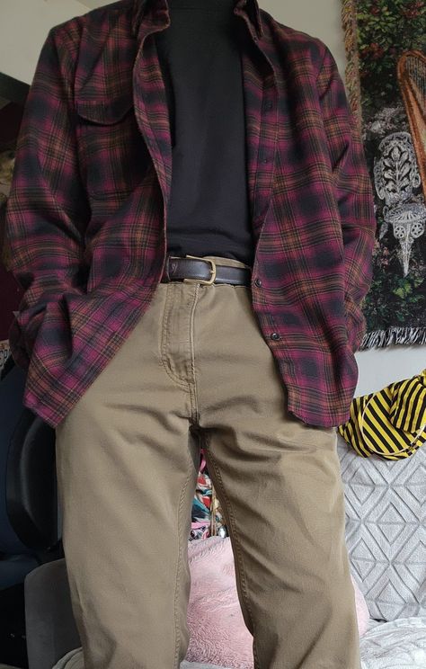 Tucked Shirt Outfit Male, Vintage Aesthetic Male Outfits, Turtle Neck With Jacket Outfit, Nerd Chic Men, Man Casual Chic Outfit, Grandad Shirt Outfit, Cozy Masc Outfits, Comfy Aesthetic Outfits Men, 80s Mens Outfit