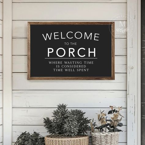 Welcome to the Porch Farmhouse Wood Sign Christmas Ornament Tags, Porch Farmhouse, Custom Porch, Porch Wall Decor, Porch Wood, Canvas Banners, Lake House Signs, Beach House Signs, Porch Wall