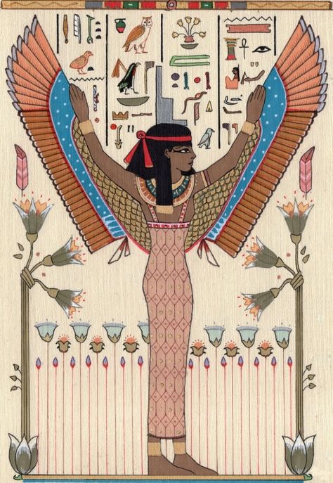 Egyptian Art Drawing, Goddess Of The Sky, Goddess Of Life, Egyptian Drawings, Egyptian Pattern, Egypt Project, Ancient Egyptian Deities, Egypt Concept Art, Egyptian Painting