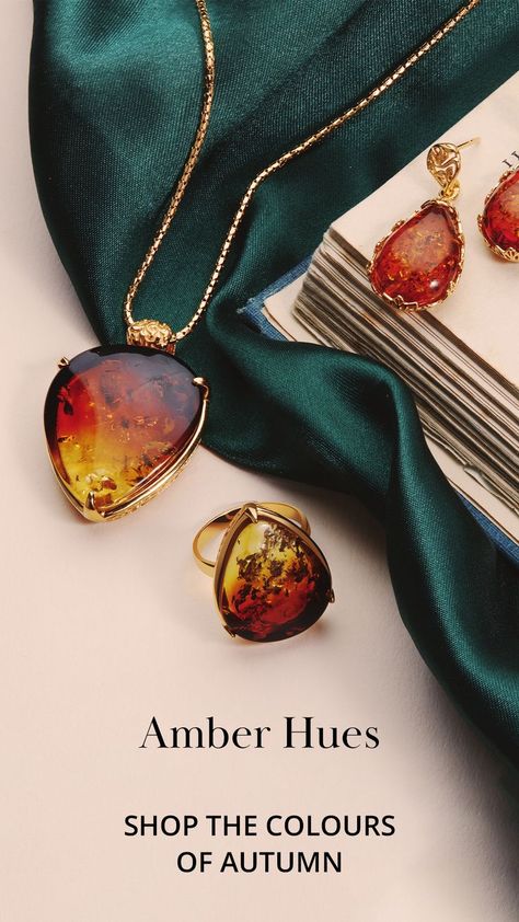 With stunning yellows and rich oranges, our range of amber jewellery is sure to inspire. With baltic amber, bracelets and amber necklaces all available, our range is sure to include the perfect piece of beautiful amber. . . . #jewellery #gemporia #accessories #gemstones #daintyjewellery #goldjewellery #silverjewellery #jewelleryinspo #jewelleryaesthetic #diamonds #goldjewelry #jewelrytrends #finejewelry #gold #rosegold #rosegoldjewellery #gemstonejewellery #rings #necklaces Jewellery Shoot With Model, Autumn Trends, Fashion Illustration Dresses, Amber Bracelet, Amber Ring, Amber Necklace, Amber Stone, Gemstone Jewellery, Amber Jewelry