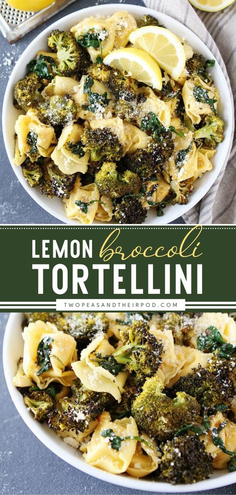 Broccoli Tortellini, Lemon Broccoli, Spring Vegetables Recipes, Cheese Tortellini Recipes, Tortellini Recipe, Broccoli Spinach, Pasta Meals, Vegetable Recipe, Tortellini Recipes