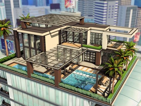 Modern Penthouse Exterior, Penthouse Exterior Design, Sims 4 Penthouse Floorplan, Penthouse Layout Floor Plans, Penthouse Floor Plan Luxury, Sims 4 Penthouse Ideas, Penthouse Sims 4, Penthouse Floorplan, Penthouse Exterior