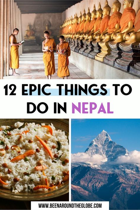 12 epic things to do in Nepal. All you need to know about Nepal! Things to do in Nepal | Places to visit in Nepal | Nepal travel guide | Nepal bucket list | Nepal photography | Must see places in Nepal Nepal Bucket List, Nepal Itinerary, Nepal Places, Nepal Photography, Nepal Food, Nepal People, Travel Nepal, Nepal Culture, List Challenges