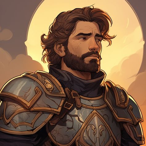 Dnd Paladin, Man With A Beard, Pathfinder Character, King Art, Human Male, Dungeons And Dragons Characters, Dnd Art, Fantasy Male, Fantasy Warrior