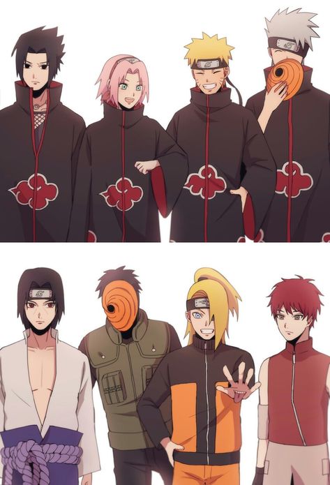 "What ifs" Naruto edition😂 Sasori X Naruto, All Team 7 In Naruto, Team 7 Akatsuki, Naruto And Akatsuki, Naruto All Characters, Sasori X Sakura, Naruto X Gaara, Team 7 Naruto, Naruto Mignon