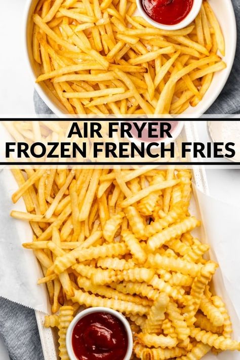 Air Fryer Frozen French Fries - The Whole Cook Air Fryer Frozen French Fries, Fries In Air Fryer, Fries In The Air Fryer, Air Fryer Fries, Frozen Fries, Best French Fries, Air Fryer French Fries, Making French Fries, French Fries Recipe