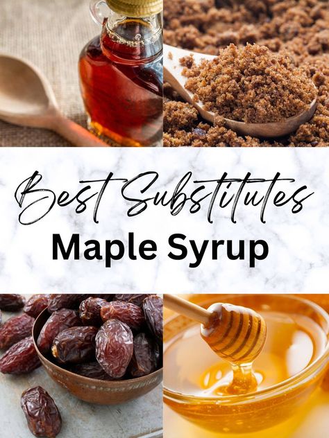 Maple Syrup Substitutes (And When To Use Them) - The Nessy Kitchen Substitute For Maple Syrup, Maple Syrup Substitute, Date Syrup, Poppyseed Dressing, Pancake Syrup, Caramel Flavoring, Natural Sweeteners, Coconut Sugar, Simple Syrup