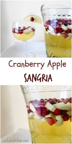 Cranberry Apple Sangria Recipe -- A delicious cocktail that's perfect for Thanksgiving. Tastes like Fall in a glass! Apple Sangria Recipes, Virgin Sangria, Apple Cider Sangria Recipe, Cranberry Sangria, Thanksgiving Tables, Cranberry Thanksgiving, Apple Sangria, Cider Sangria, Apple Cider Sangria