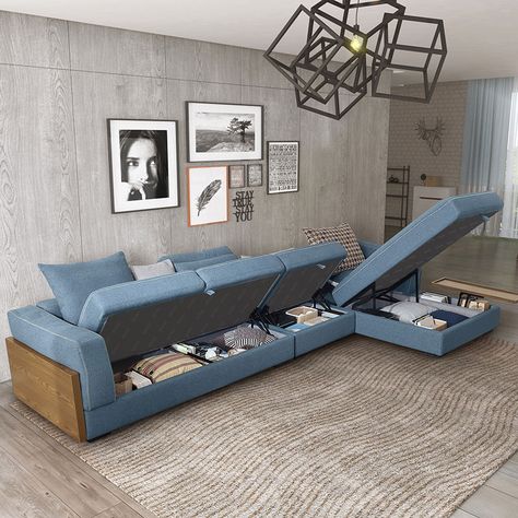 Sofa Storage Small Spaces, Sofa Set With Storage, C Shape Sofa Living Rooms, Sofa Design L Shape Modern, L Shaped Sofa Designs With Storage, Sofa Sets For Drawing Room, Sofa Design In L Shape, Sofa Design Living Rooms With Storage, L Shaped Sofa With Storage