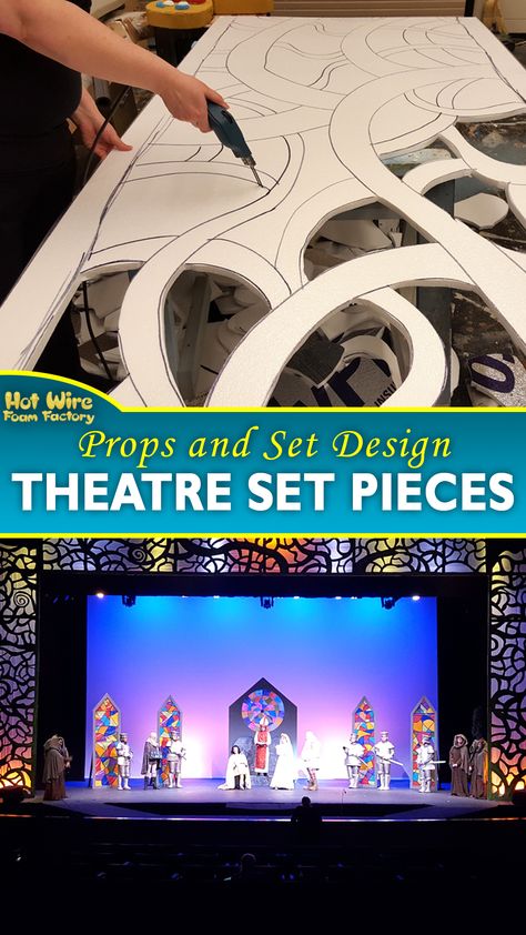 The Dorman High School Technical Theatre Students built and carved out several set pieces and props out of foam for productions of Shrek the Musical and the Wizard of Oz. #setdesign #theatersets #propdesign #propsandbackdrops #foamprops Diy Stage Set Design, The Secret Garden Musical Set Design, Anything Goes Set Design, 2023 Stage Design, 9 To 5 Musical Set Design, Set Ideas Stage, High School Set Design, Shrek The Musical Sets, Stage Props Set Design