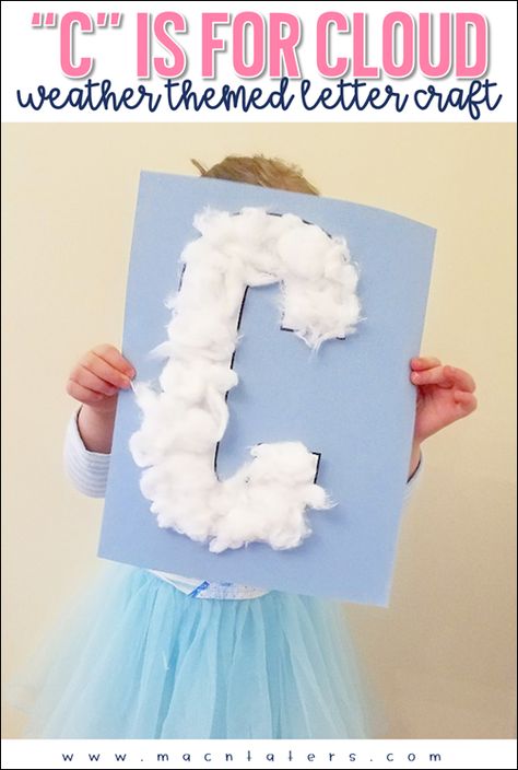 C Is For Cloud, Themed Activities For Kids, Preschool Curriculum Free, Letter C Crafts, Cloud Activities, Kites Craft, Umbrella Craft, Sun Crafts, Letter Craft