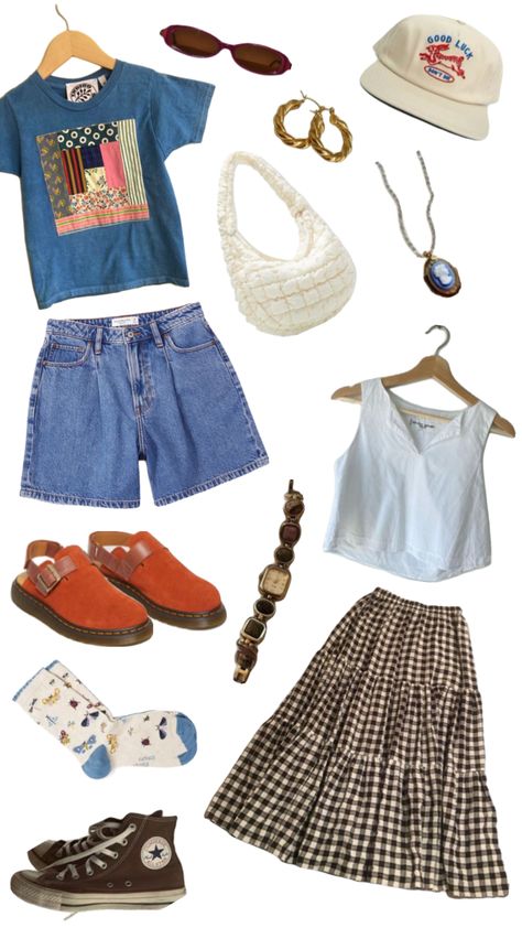 Indie Fashion Aesthetic, Indie Outfit Inspo, Chubby Girl Fashion, 80s Inspired Outfits, Cute Outfits With Shorts, Indie Outfits Aesthetic, Indie Clothes, 90s Inspired Outfits, Quirky Fashion