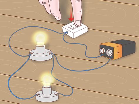 How to Make a Parallel Circuit. When connecting electrical devices to a power source, they can be hooked up into either a series circuit or a parallel circuit. In a parallel circuit, the electrical current flows along several paths, and... Electrical Equations, Simple Electric Circuit, Parallel Circuit, Circuit Drawing, Series And Parallel Circuits, Basic Electrical Engineering, Diy Bird Bath, Simple Circuit, Electric Circuit