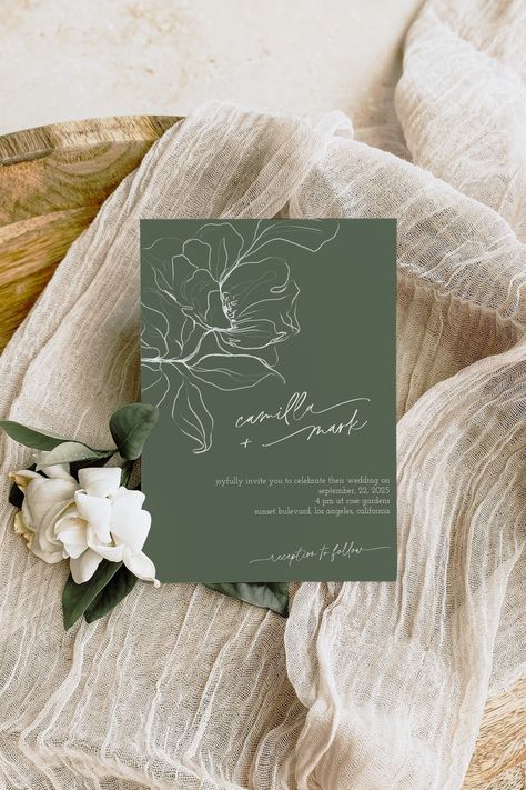 Excited to share this item from my #etsy shop: Botanical Floral Minimalist Wedding Invitation Template, Modern Editable Invitation, Green Minimalist Wedding Invitation Template Download #green #wedding #white #minimalist #weddinginvitation #weddingtemplate #botanicaltemplate #floralinvitation #bohowedding Green Minimalist Wedding, Floral Minimalist, Green Invitations, Green Minimalist, Minimalist Wedding Invitation, Simple Elegant Wedding, Floral Save The Dates, Purple Wedding Invitations, Green Wedding Invitations