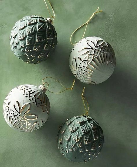 Anthropologie Inspired Christmas, Anthropologie Christmas, Modern Christmas Ornaments, Anthropologie Inspired, Painted Christmas Ornaments, Add To Cart, 3d Christmas, Christmas Ornament Crafts, Christmas Decorations Ornaments