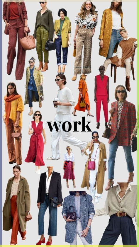 Creative Casual Work Outfits, Spring Workwear 2024, Office 2024 Outfit, Eclectic Professional Style, Flamboyant Natural Deep Autumn, Flamboyant Natural Work Outfit, Flamboyant Natural Business Casual, Flamboyant Natural Midsize, Natural Creative Style Outfit