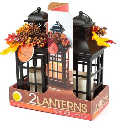 Anderson's Thanksgiving Decorative Lantern Set, 10 1/2 Inches, Holiday Decorations Thanksgiving Lantern, Thanksgiving Holiday Decor, Fall Decor Table, Halloween Potion Bottles, Holiday Lanterns, Holiday Table Centerpieces, Holiday Decor Thanksgiving, Lantern Candle Decor, Led Pillar Candle