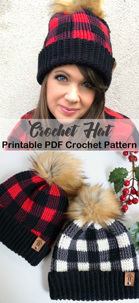 Diy Hobbies, Crochet Caps, Crochet Hat Patterns, Crochet Christmas Hats, Crochet Cowls, Plaid Crochet, Beanie Crochet Pattern, Hats Knitted, Knitted Hats Kids