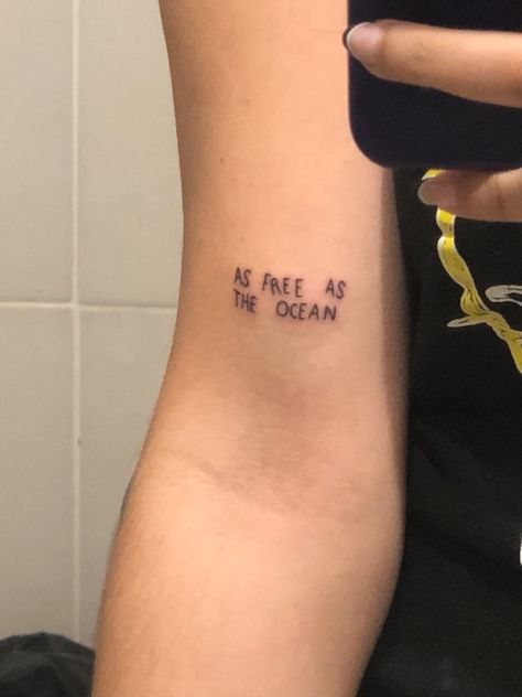 As Free As The Ocean Tattoo, The Ocean Tattoo, As Free As The Ocean, Free As The Ocean, Ocean Tattoo, The Kooks, Ocean Tattoos, Tattoos And Piercings, The Ocean