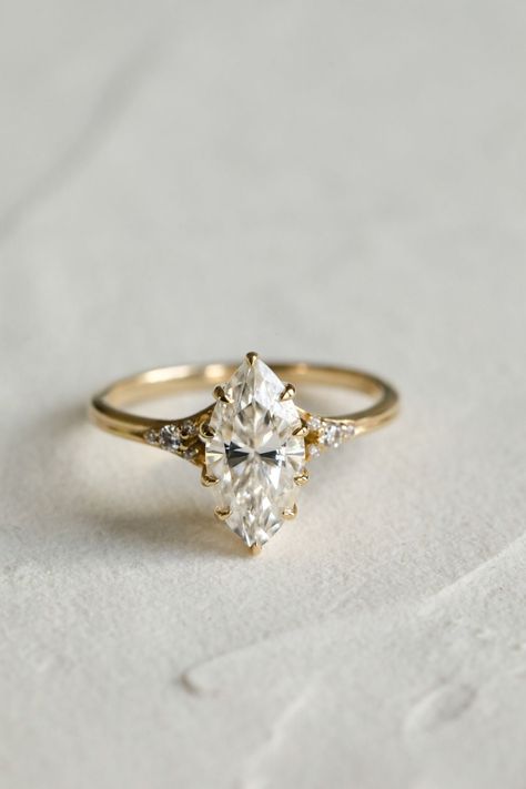 Pretty Dainty Rings, Marquise Gold Wedding Ring, Gold Engagement Ring Aesthetic, Solitaire Engagement Ring With Wedding Band Marquise, Marquise Ring And Band, June Rings Engagement, Timeless Marquise Engagement Ring, Round Marquise Engagement Ring, Vintage Wedding Rings Marquise