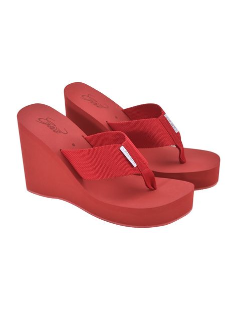 Best-selling Shelby Flip Flop in a new red colourway Casual wedge sandal in a soft red rubber platform and webbing upper Fitted thong style with a round toe and platform wedge Featuring an 'I.AM.GIA' logo patch on the centre front Lazer cut branded insole Extra soft insole rubber for comfortable wear Size and Fit Fits true to size. Please refer to the size conversion table for your correct size The below measurements have been taken from a size EU37 Heel height: 11cm Front platform height: 3cm Upper webbing width: 4cm Fabric UPPER: Polyester PLATFORM: EVA foam OUTSOLE: Rubber Colour may vary due to lighting on images. The product images (without model) are closest to true colour of the product. Care Instruction It's recommended to follow the below care instructions - Clean with a damp clot Red Wedge Sandals, Casual Wedges, Lazer Cut, Conversion Table, I Am Gia, Soft Red, Platform Wedge, Wedge Sandal, Platform Wedges