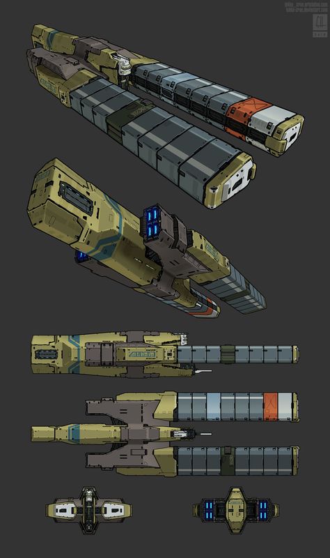 Futuristic Cargo Ship, Mercenary Spaceship, Scifi Cargo Ship, Cargo Spaceship Concept Art, Sci Fi Freighter, Sci Fi Cargo Ship, Space Cargo Ship, Racing Spaceship, Spaceship Freighter