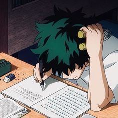 Study Anime, Anime Study, Japon Illustration, Midoriya Izuku, Study Aesthetic, Anime Wall Art, 90s Anime, Noragami, 영감을 주는 캐릭터