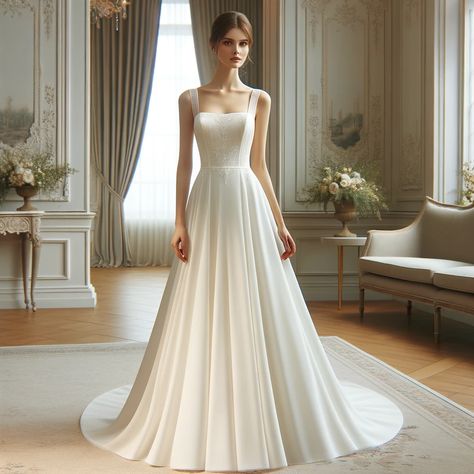 The Ultimate Guide to Square Neck Wedding Dresses (2) Wedding Dress Neckline Guide, Square Neck Wedding Dresses, Neckline Guide, Wedding Dresses Canada, Indoor Background, Square Neck Wedding Dress, Classy Wedding Dress, A Line Wedding Dress, Flowing Skirt