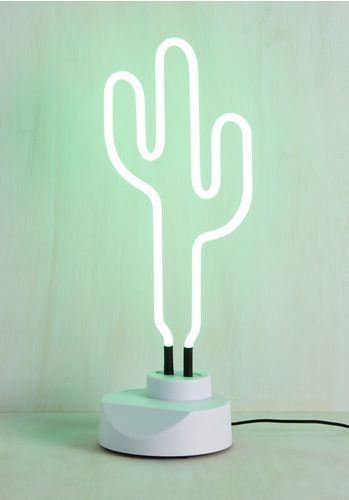 This neon cactus light. | 24 Unexpected Ways To Add Greenery To Your Home Pear Margarita, Dorms Decor, Neon Cactus, Cactus Light, Mint Aesthetic, Glow Lamp, Mint Green Aesthetic, Hijau Mint, Neon Lamp