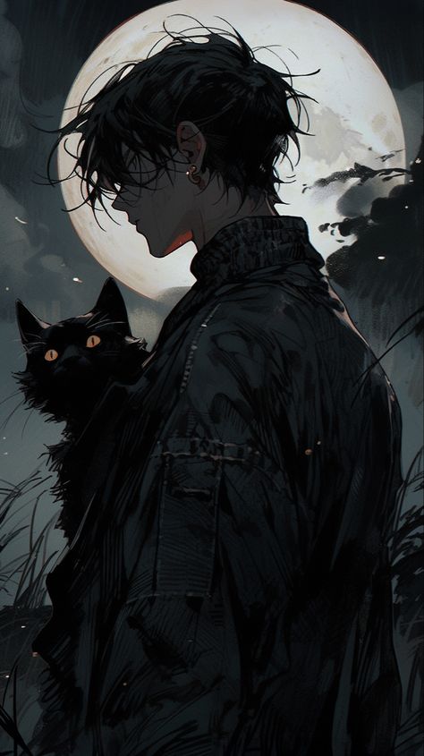 Cool Anime Guys Wallpaper Aesthetic, Aesthetic Pfp For Boys, Anime Photo Profile Dark, Dark Fantasy Artwork, Cool Anime Backgrounds, Dark Anime Guys, 캐릭터 드로잉, A Black Cat, Cool Anime Guys