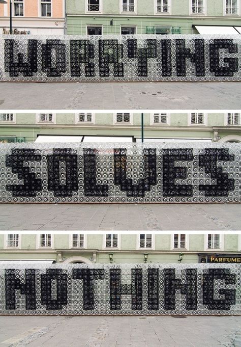 WORRYING SOLVES NOTHING - Stefan Sagmeister Sagmeister Typography, Sagmeister And Walsh, Stefan Sagmeister, Happy Show, 3d Type, Visual Poetry, Brush Lettering, Text Image, Type Design