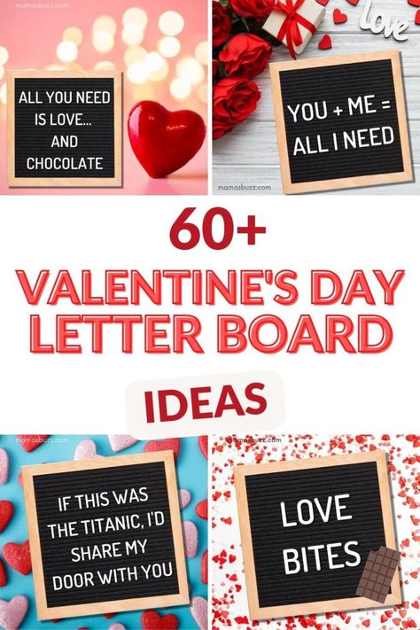 60+ Valentine’s Day Letter Board Ideas (Short, Funny & Cute) Valentine Chalkboard Art, Cute Valentine Sayings, Short Valentine Quotes, Cute Valentines Day Quotes, Letter Board Ideas, Valentines Quotes Funny, Letter Board Quotes, Valentines Day Bulletin Board, Message Board Quotes