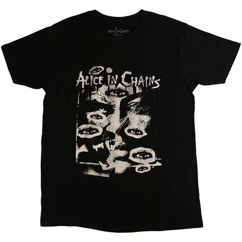 Officially Licensed ALICE IN CHAINS T-ShirtJoin the ranks of die-hard Alice In Chains fans with our exclusive, officially licensed band t-shirt. Made from premium fabric, this stylish and comfortable tee pays homage to the titans of grunge. Express your passion for rock with every wear!Features and BenefitsAuthenticity: Officially licensed merchandise ensures you're supporting the band you love with every purchase.Quality: Made from a comfortable, durable 100% cotton fabric, this shirt is perfec Chain Shirt, Brand Owner, Alice In Chains, Band Merchandise, Short Styles, Screen Printing Designs, Eyes Design, Eye Design, Band Shirts