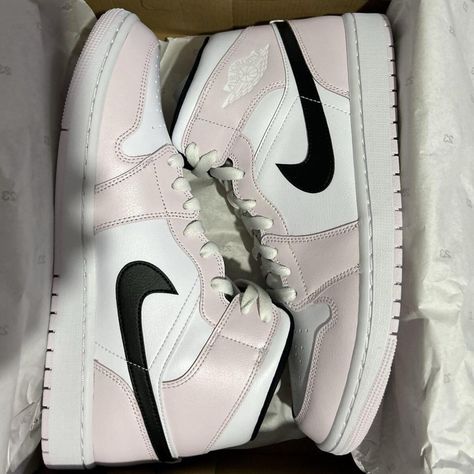 - Brand New, Never Worn - Comes In Original Box And Everything - Goat Certified - Size 5 In Women’s Jordan 1 Mid Barely Rose, Nike Jordans Women, Nike Jordan 1 Mid, Jordan Pink, Nike Jordan 1, Nike Air Max Excee, Nike Sneakers Women, Nike Tennis Shoes, Nike Shoes Air Max